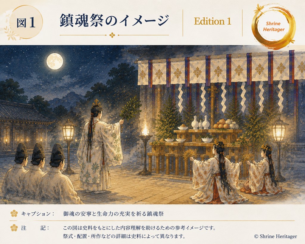鎮魂祭を題材とした古代の祭儀のイメージ